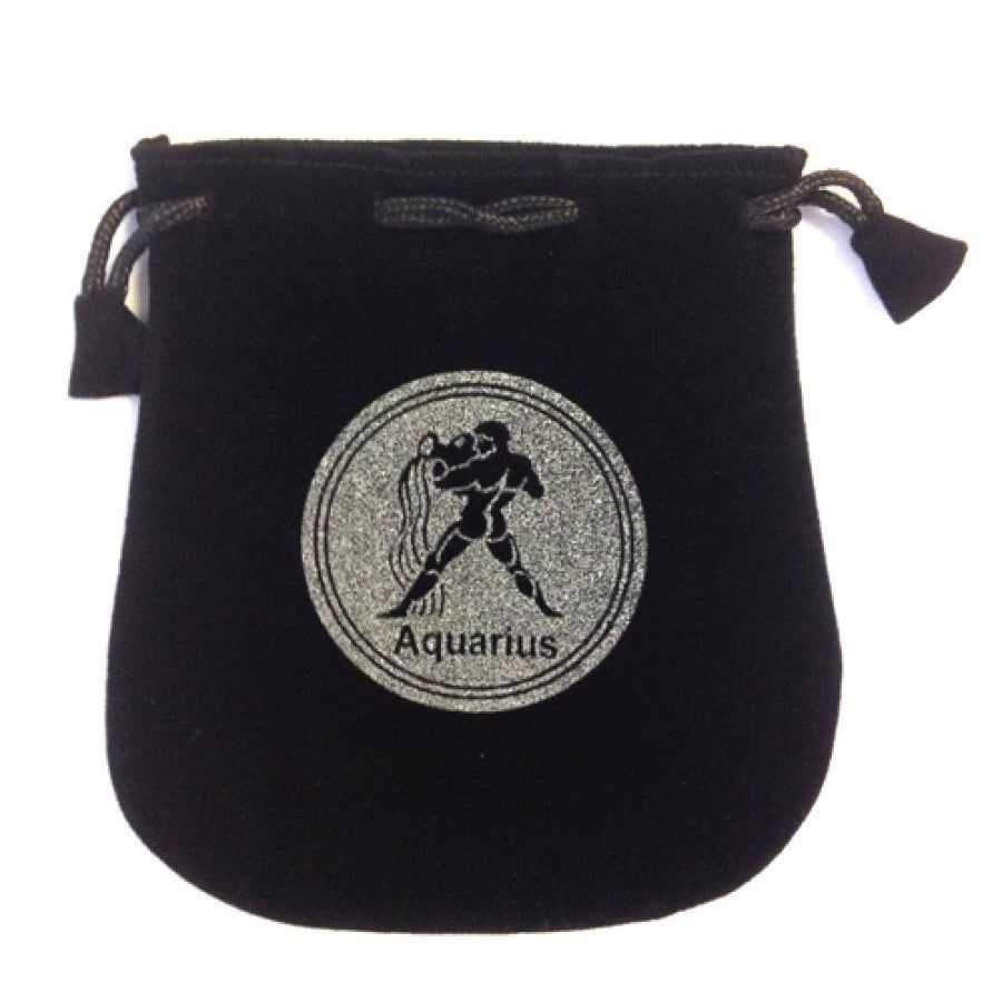 5&quot; Astrology Sign Velvet Bag - Aquarius, SKU VZ-AQ, UPC 6016007916996