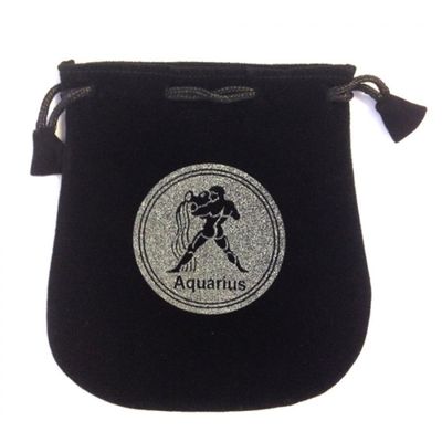 5&quot; Astrology Sign Velvet Bag - Aquarius, SKU VZ-AQ, UPC 6016007916996