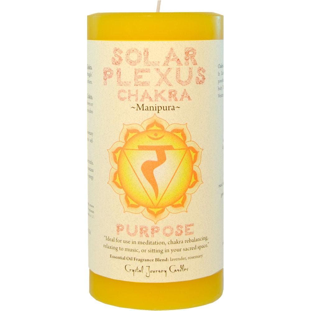 3&quot; x 6&quot; Reiki Charged Chakra Pillar Candle - Solar Plexus Manipura - Yellow, SKU KH-84502, UPC 6016…