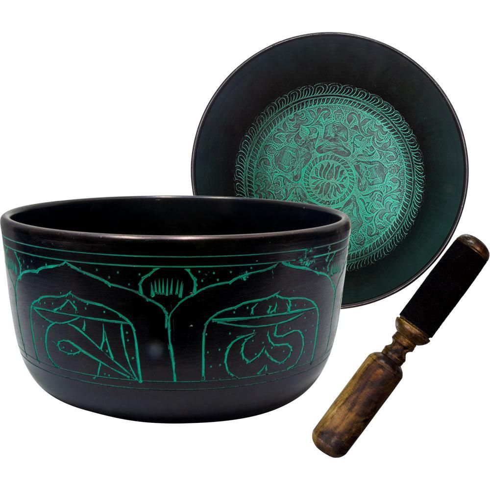 7.5&quot; Singing Bowl Flat Sides - Five Dhyani Buddhas, SKU KH-31111, UPC 6016213772720