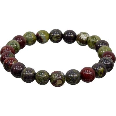 8 mm Elastic Bracelet Round Beads - Dragons Blood Jasper, SKU KH-98615, UPC 6016215845873