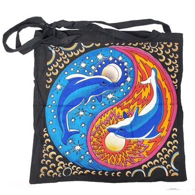 18&quot; x 18&quot; Yin Yang Multi Color Tote Bag, SKU SC74-YY, UPC 6016015366349