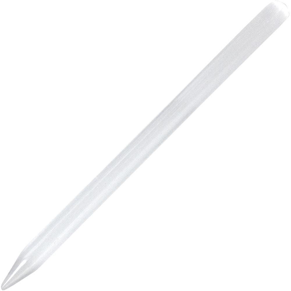 5.5&quot; Selenite Reflexology Massage Wand, SKU KH-76101, UPC 6016215096077