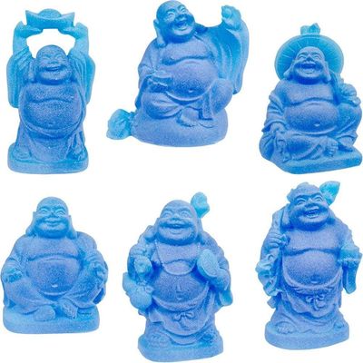 2&quot; Frosted Acrylic Feng Shui Figurines - Buddha - Blue (Set of 6), SKU KH-33333, UPC 6016205243238