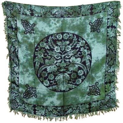 36&quot; Satin Altar Cloth - Green Man, SKU SC87, UPC 6016203752763