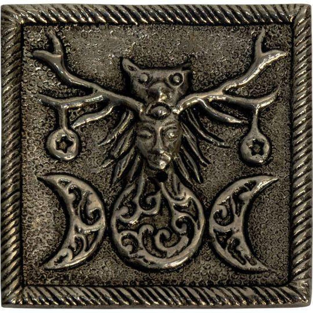 Aluminum Square Incense Holder - Pagan, SKU KH-89655, UPC 6016203110129