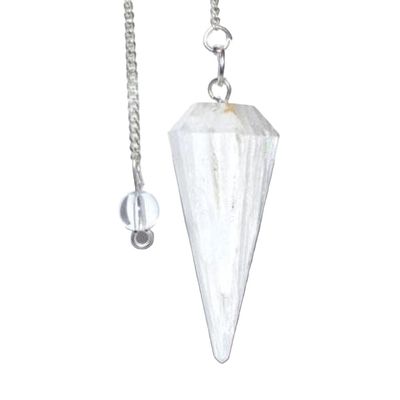 6-Sided Pendulum - Scolecite, SKU PEND-58, UPC 6016225675606