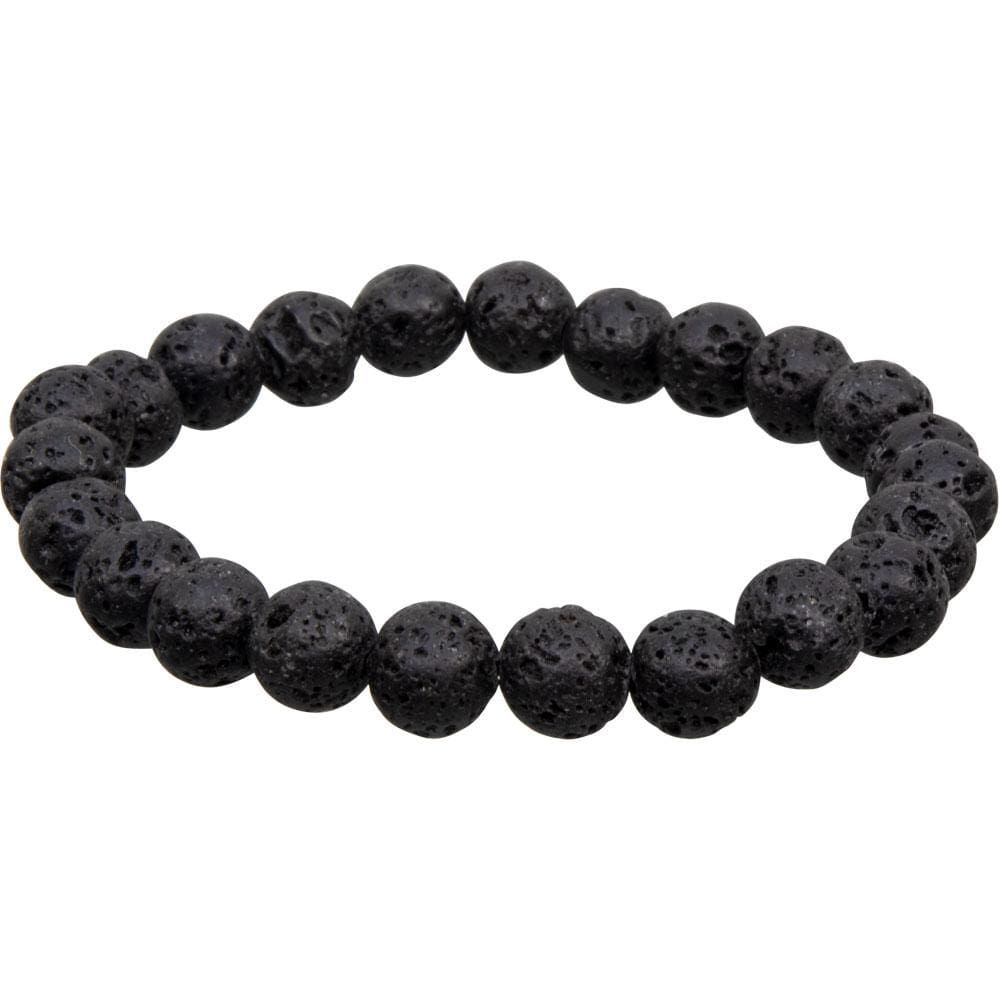 8 mm Elastic Bracelet Round Beads - Lava, SKU KH-98515, UPC 6016200059049