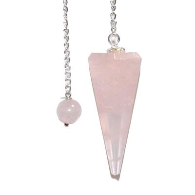 6-Sided Pendulum - Rose Quartz, SKU PEND-13, UPC 6016218626608