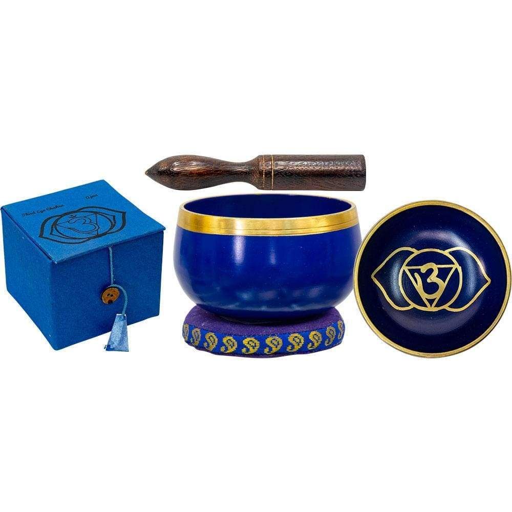 3.25&quot; Mini Chakra Singing Bowl Cobalt - Third Eye, SKU KH-31542, UPC 6016203711708