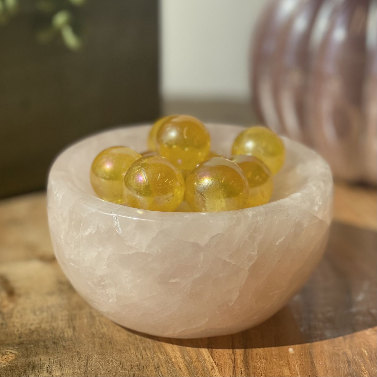 Natural Yellow Aura Quartz Mini Sphere - 20+ mm, SKU MP-359, UPC 6016010975935
