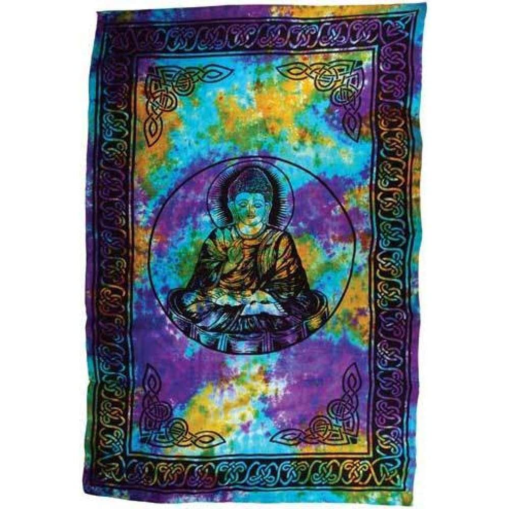 72&quot; x 108&quot; Buddha Tie Dye Tapestry, SKU X048-CPS-BU, UPC 6016207362302