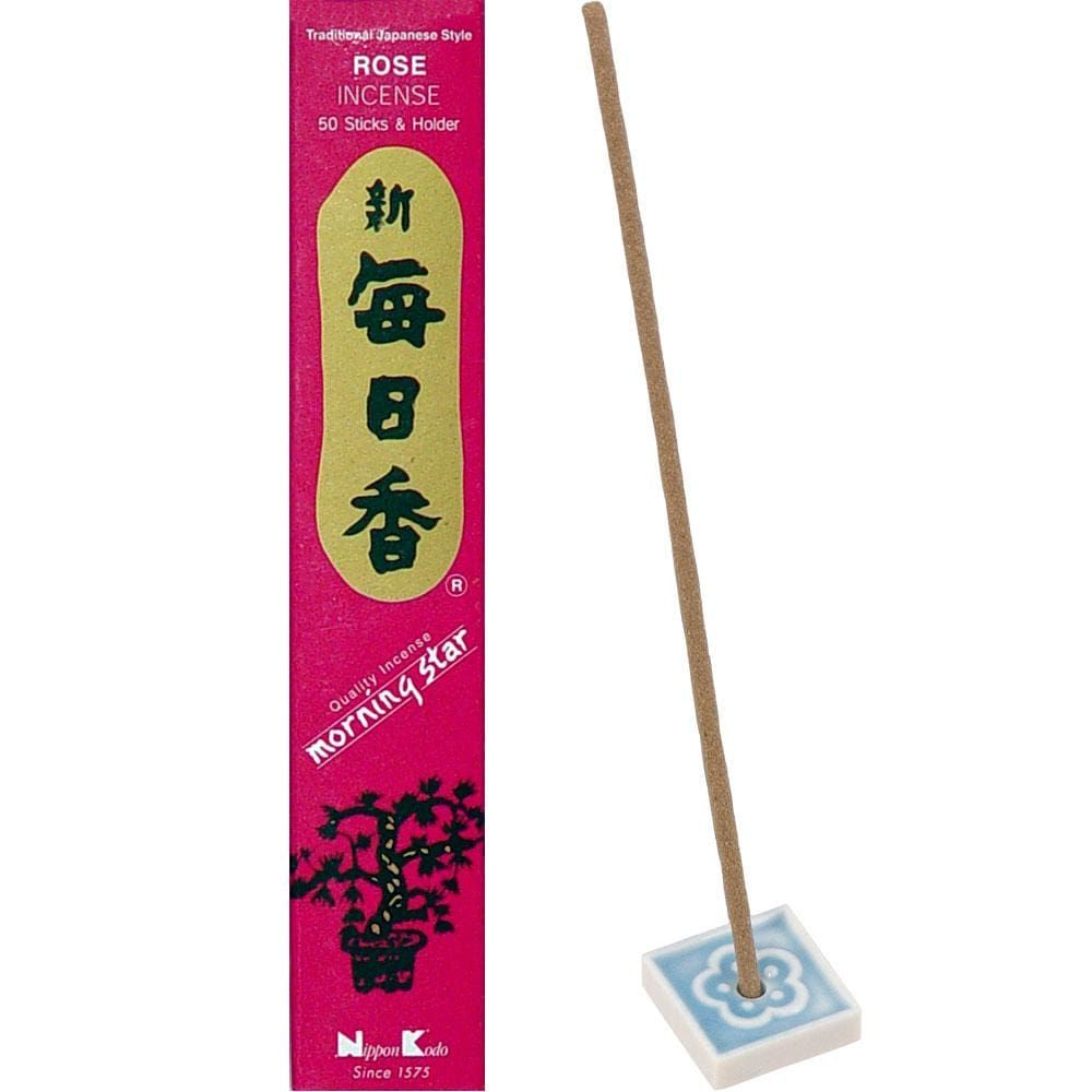 Morning Star Incense 50 Sticks - Rose (Box of 12 Packs), SKU KH-72707, UPC 6016202718722