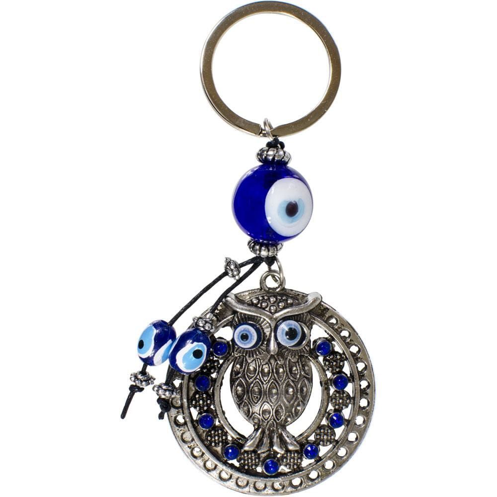 4.5&quot; Evil Eye Talisman Key Ring - Owl, SKU KH-63386, UPC 6016204964998