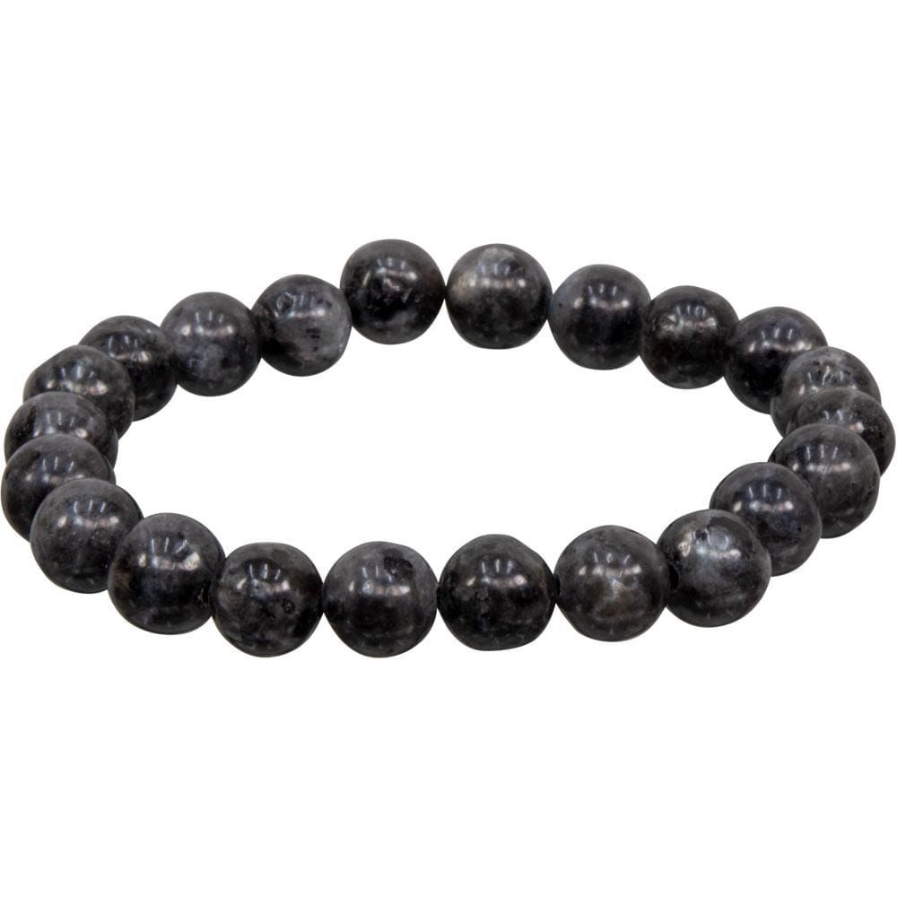 8 mm Elastic Bracelet Round Beads - Black Labradorite, SKU KH-98503, UPC 6016200223297