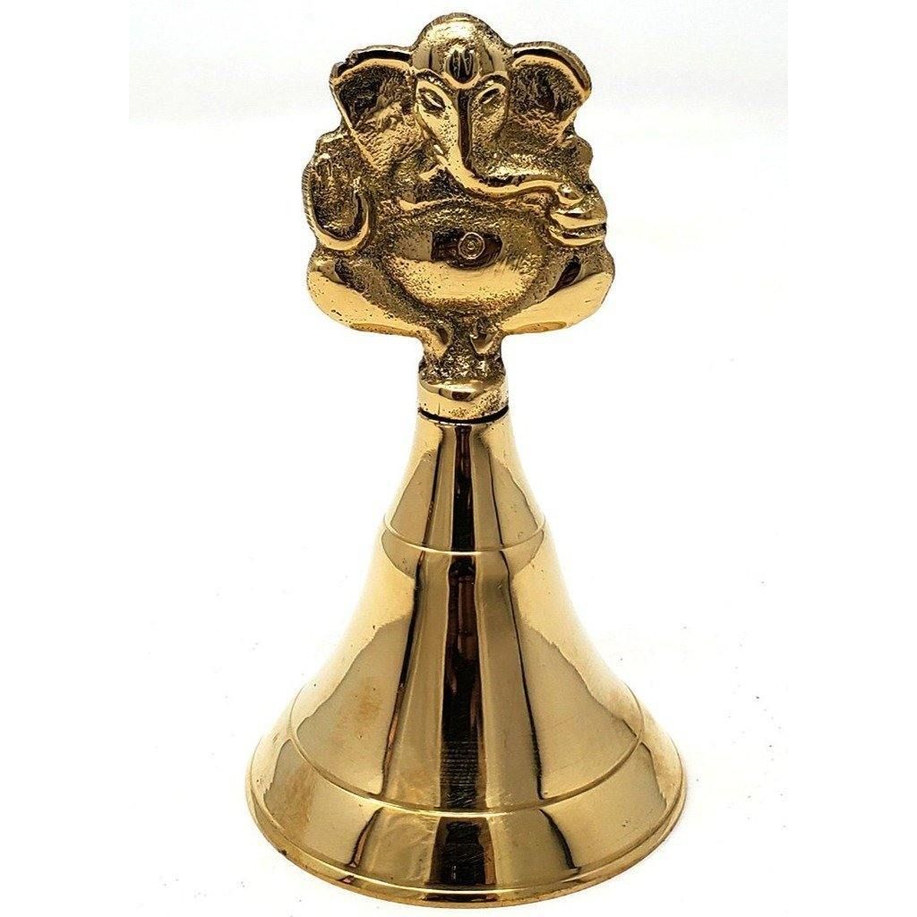 4&quot; Brass Hand Bell - Ganesha, SKU 109GA, UPC 6016255326301