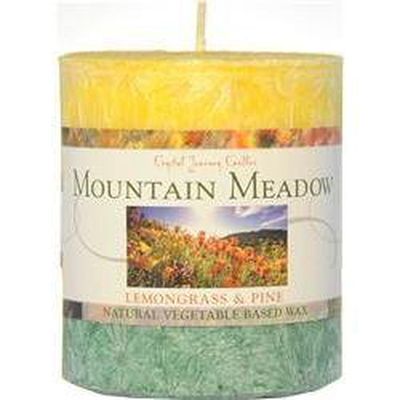 3&quot; x 3.5&quot; Natural Pillar Candles - Mountain Meadow, SKU CJ-V003, UPC 6016249235220