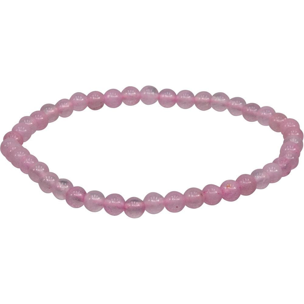 4 mm Elastic Bracelet Round Beads - Rose Quartz, SKU KH-98345, UPC 6016203336352
