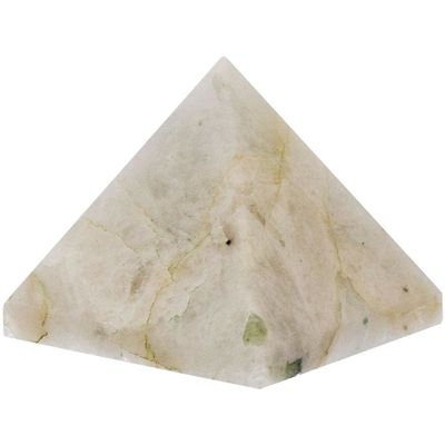25-35 mm Gemstone Pyramid - Rainbow Moonstone with Black Tourmaline, SKU KH-63184, UPC 6016201551511