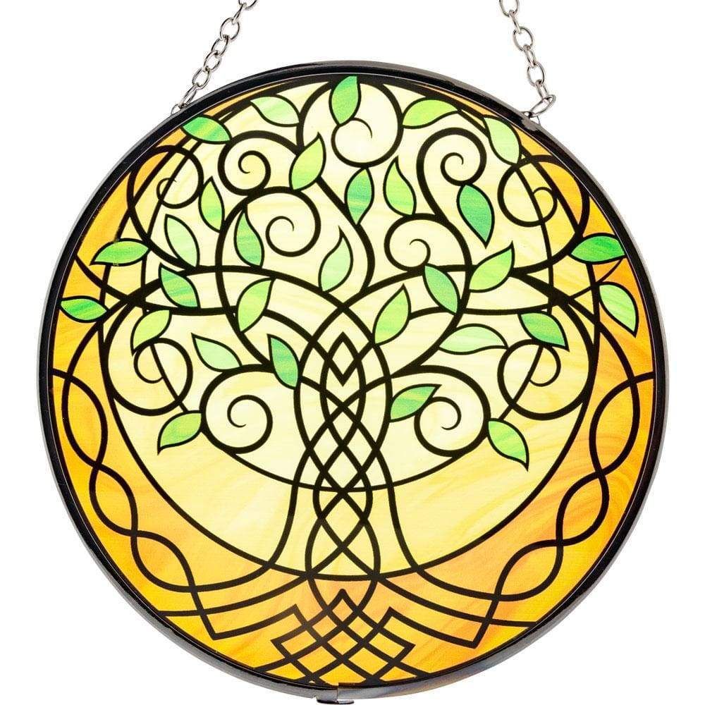 6&quot; Glass Suncatcher - Celtic Tree of Life, SKU KH-63041, UPC 6016221582571