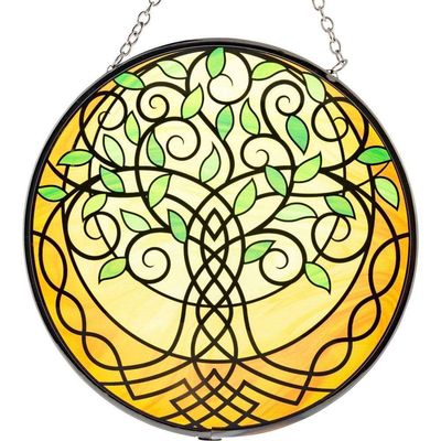 6&quot; Glass Suncatcher - Celtic Tree of Life, SKU KH-63041, UPC 6016221582571