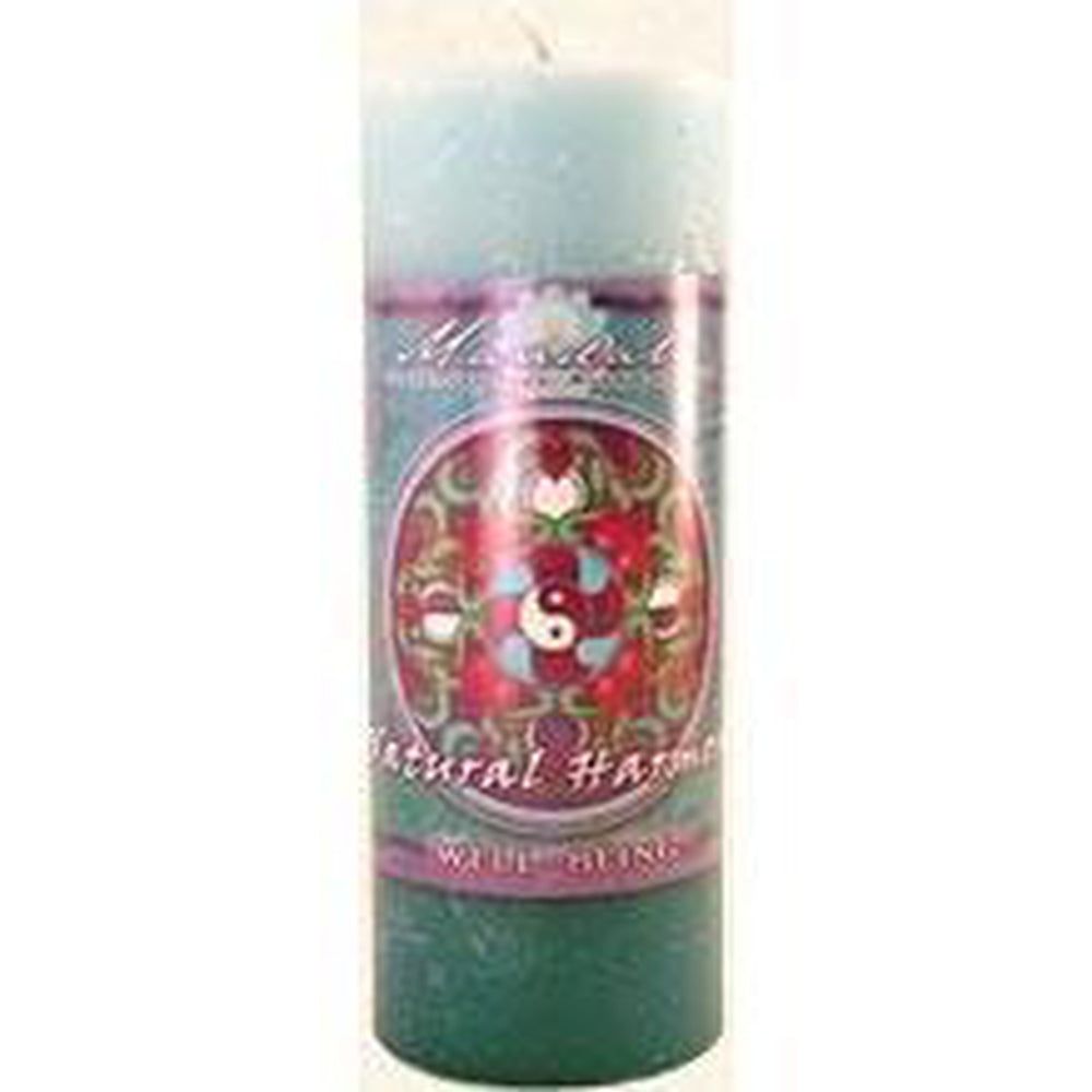 Well Being 2.5&quot; x 6&quot; Mandala Pillar Candle, SKU CJ-MP009, UPC 6016214931959
