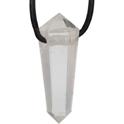 Double Terminated Point Necklace - Clear Quartz, SKU KH-99152, UPC 6016214910954