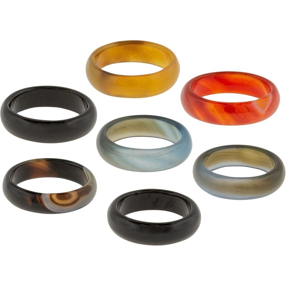 Gemstone Rings - Agate (Pack of 25), SKU KH-95354, UPC 6016206520512