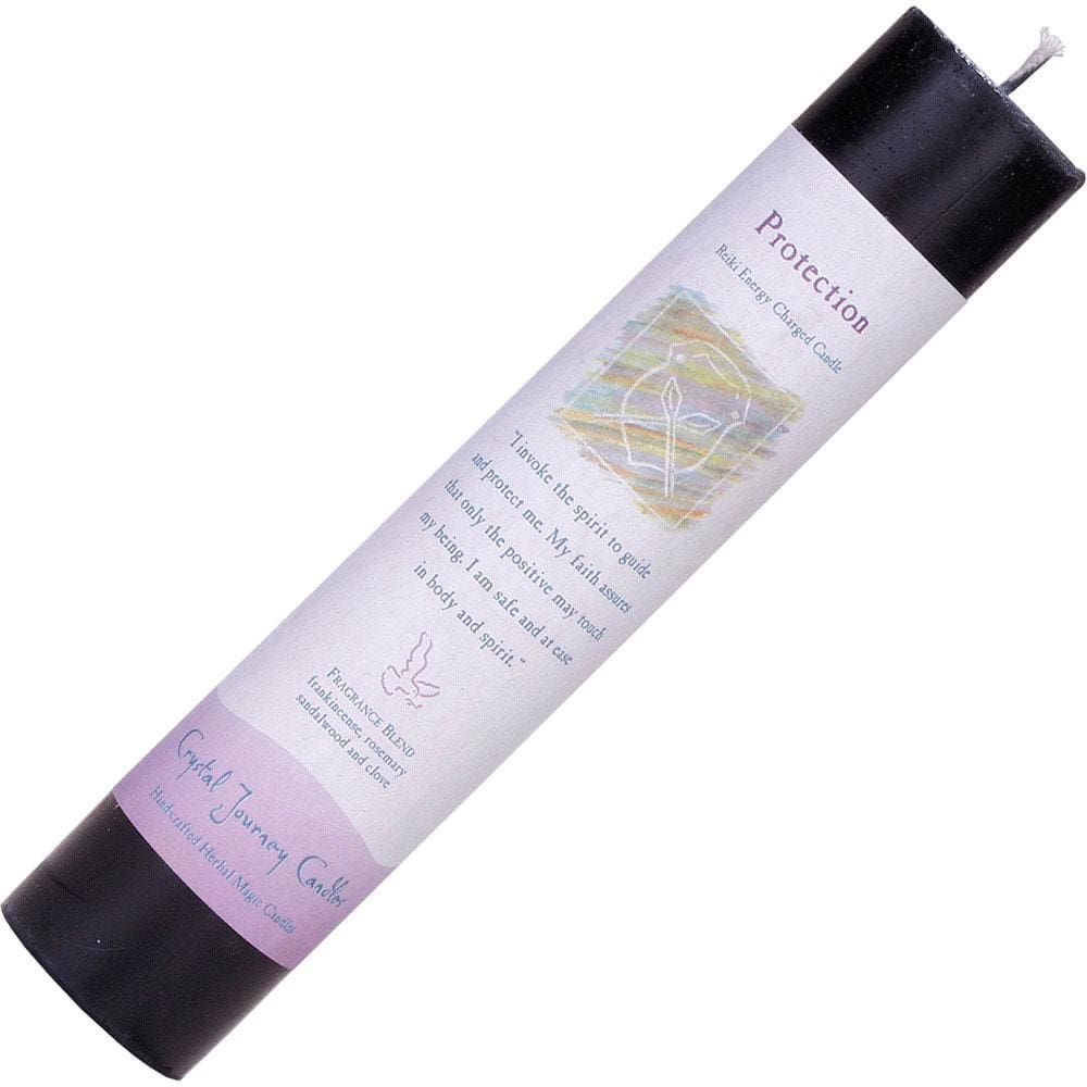 Reiki Charged Herbal 1.5&quot; x 7&quot; Pillar Candle - Protection, SKU KH-84405, UPC 6016204327397