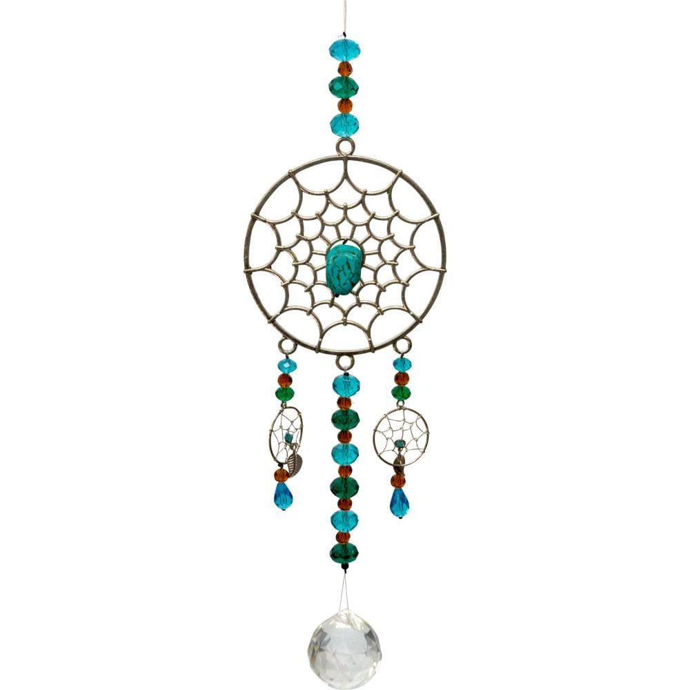 17&quot; Hanging Crystal with Cut Glass Bead - Dreamcatcher, SKU KH-63004, UPC 6016201023094