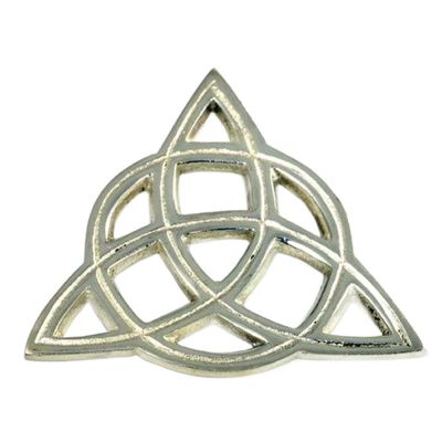 3&quot; Silver Plated Solid Brass Triquetra Open Cut Altar Tile, SKU 546CS, UPC 6016201228284