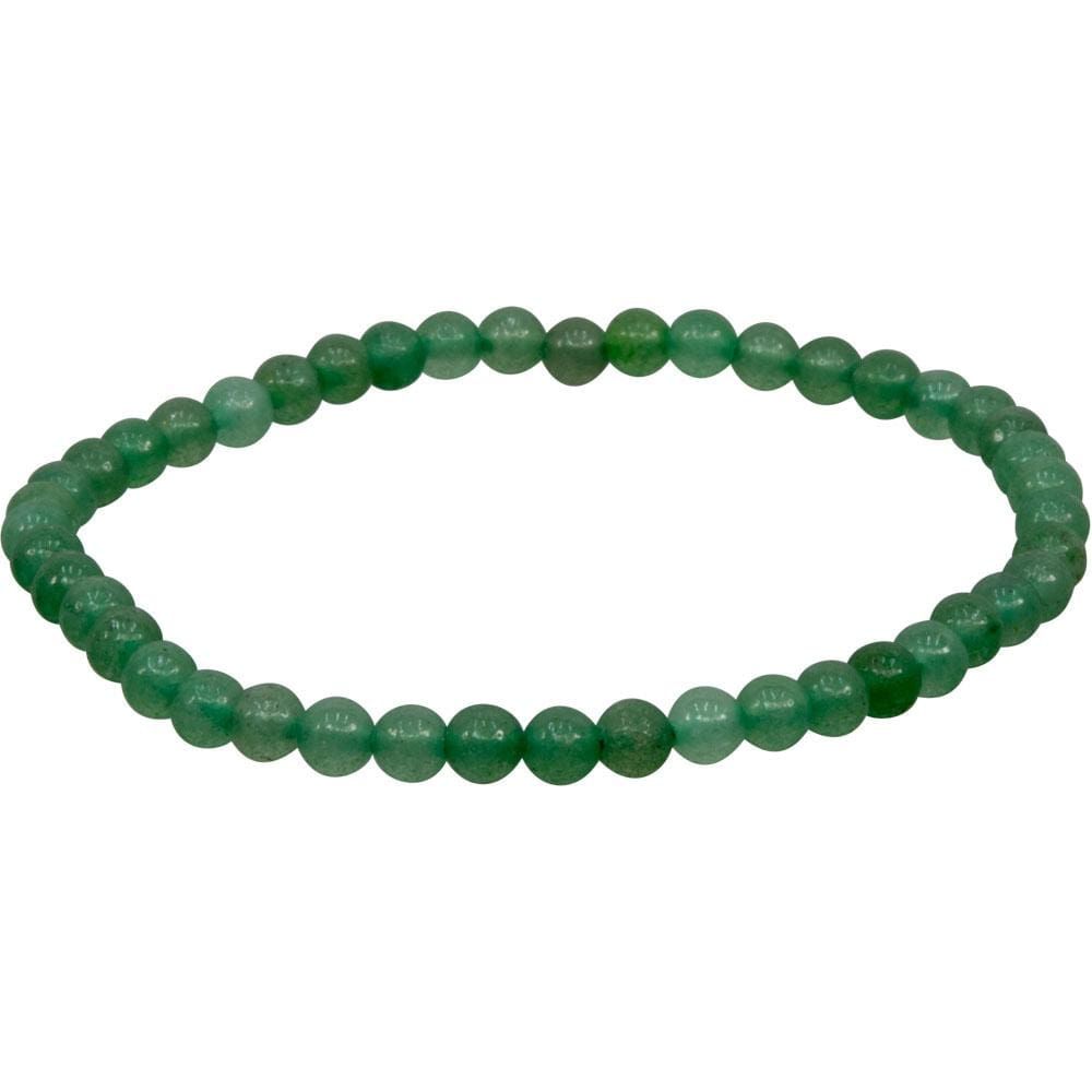 4 mm Elastic Bracelet Round Beads - Green Aventurine, SKU KH-98344, UPC 6016200965999