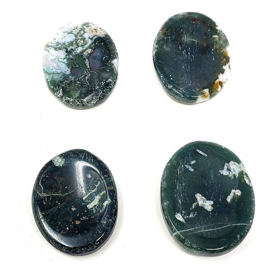 Worry Stone - Moss Agate, SKU U00-21-WOST-21-1, UPC 6016202995932