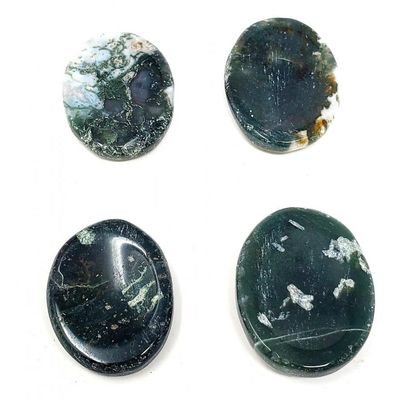 Worry Stone - Moss Agate, SKU U00-21-WOST-21-1, UPC 6016202995932