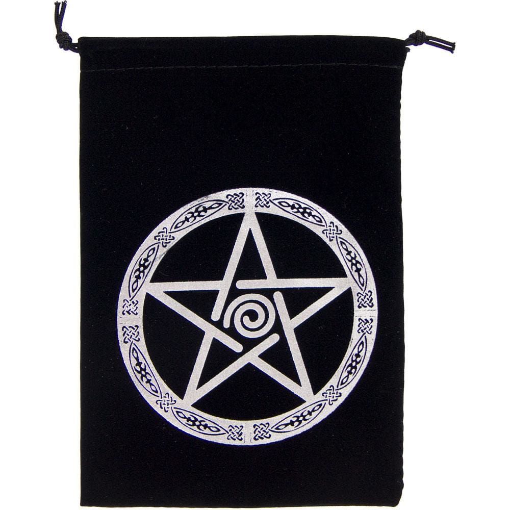 5&quot; x 7&quot; Embroidered Unlined Velvet Bag - Pentacle, SKU KH-60078, UPC 6016225742766