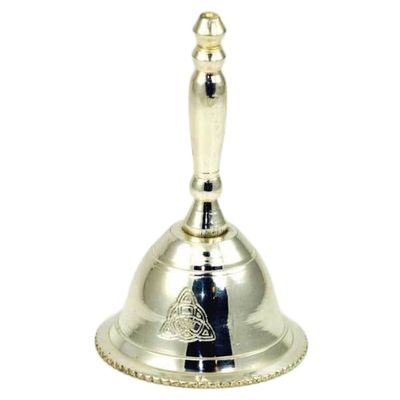 3&quot; Silver Plated Ritual Altar Bell - Triquetra, SKU 105B, UPC 6016213085035