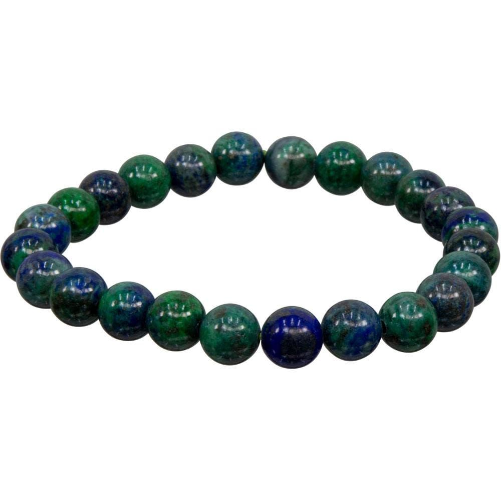 8 mm Elastic Bracelet Round Beads - Chrysocolla, SKU KH-98566, UPC 6016203135153