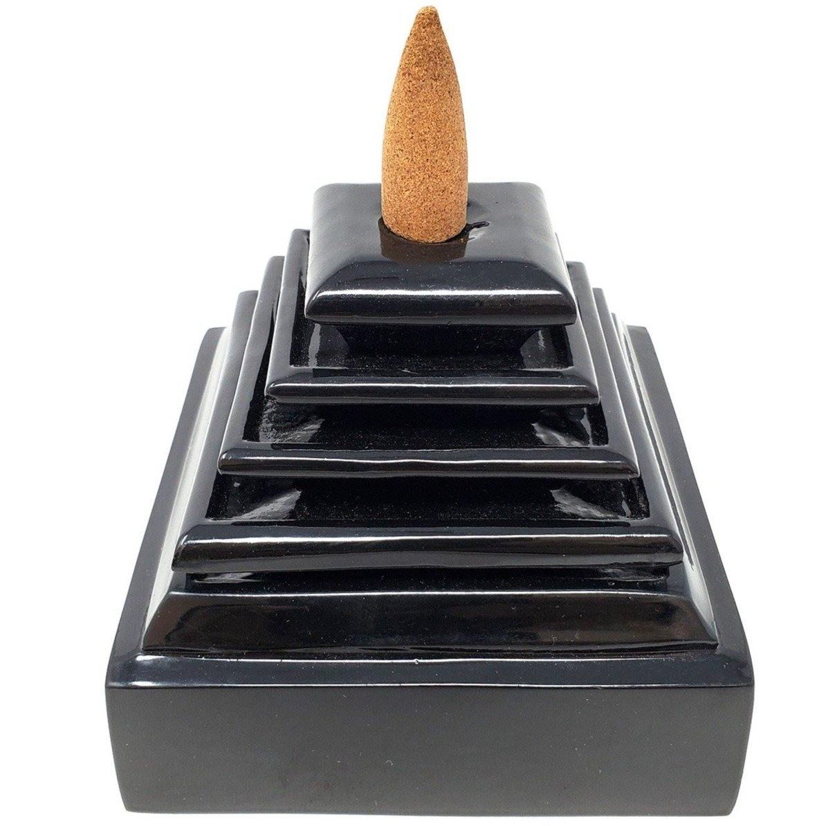 4&quot; Metal Backflow Incense Burner - Pyramid, SKU BFL-14, UPC 6016204294248