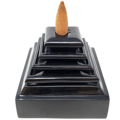 4&quot; Metal Backflow Incense Burner - Pyramid, SKU BFL-14, UPC 6016204294248