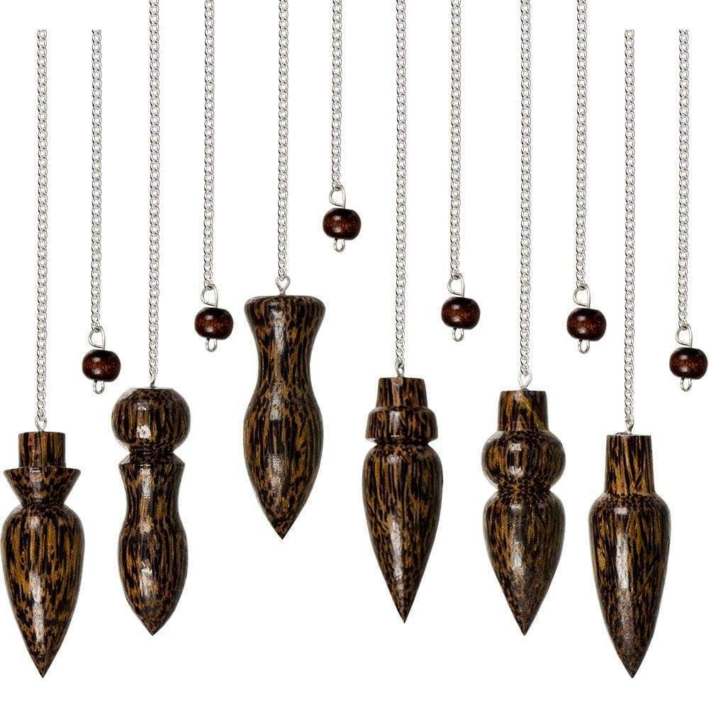 Coconut Wood Pendulums (Set of 6), SKU KH-61119, UPC 6016242318302