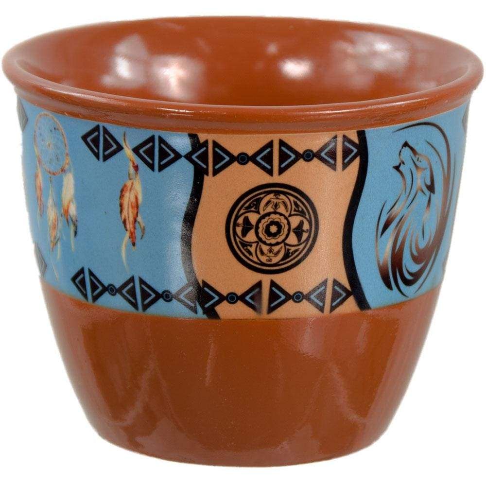 5&quot; Ceramic Smudge Pot - Native, SKU KH-44001, UPC 6016202446465