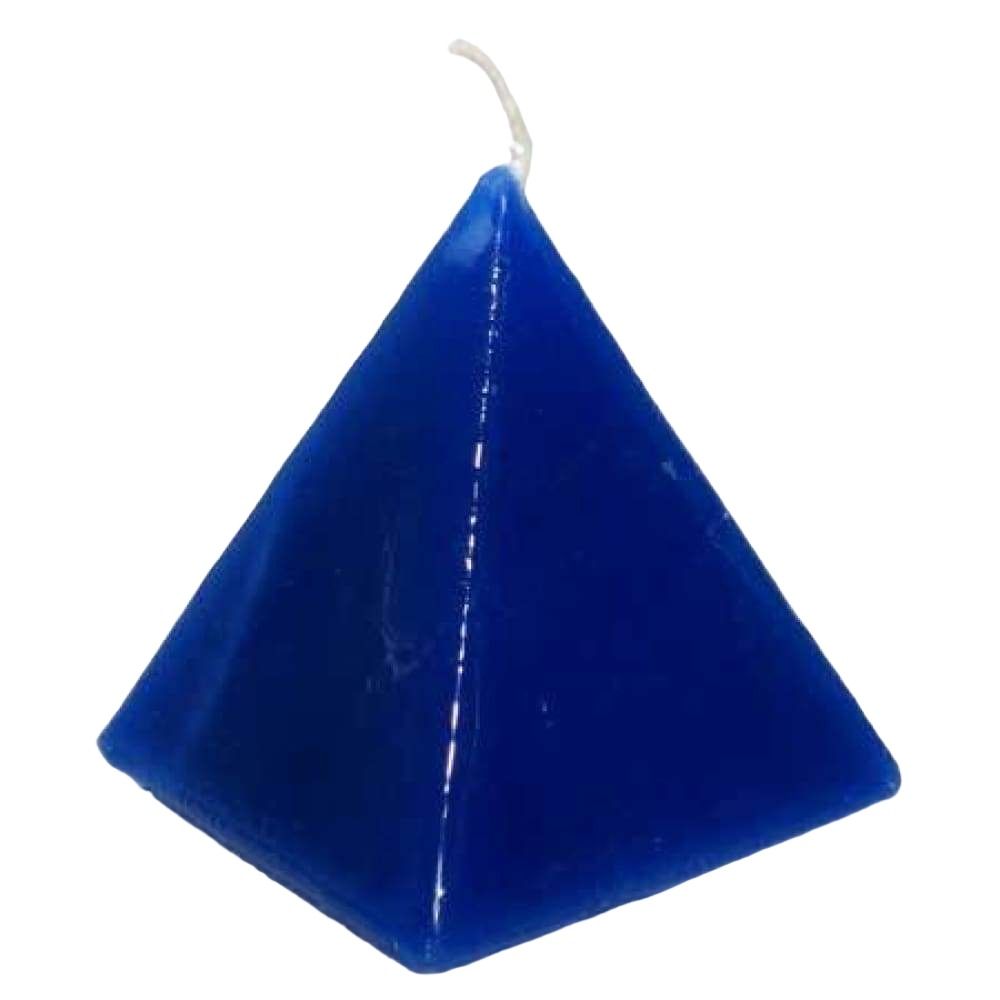3&quot; Pyramid Candle - Blue (Jasmine), SKU RM-11524, UPC 6016214698630