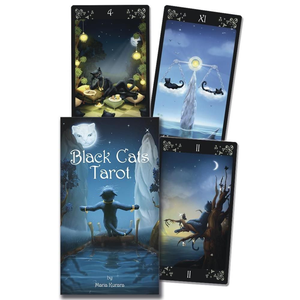 Black Cats Tarot Deck by Lo Scarabeo, Maria Kuara, SKU LW1561, UPC 6016220930984