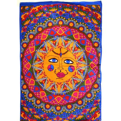 54&quot; X 86&quot; Sun Multi Color Tapestry, SKU X205-TST-SUN, UPC 6016208117130