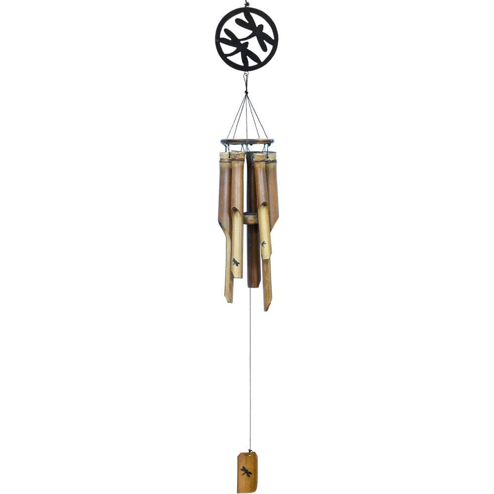 38&quot; Bamboo Wind Chime - Dragonflies, SKU KH-30162, UPC 6016202788725