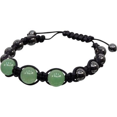 8 mm Magnetic Hematite Bracelet - Green Aventurine, SKU KH-95302, UPC 6016205361369