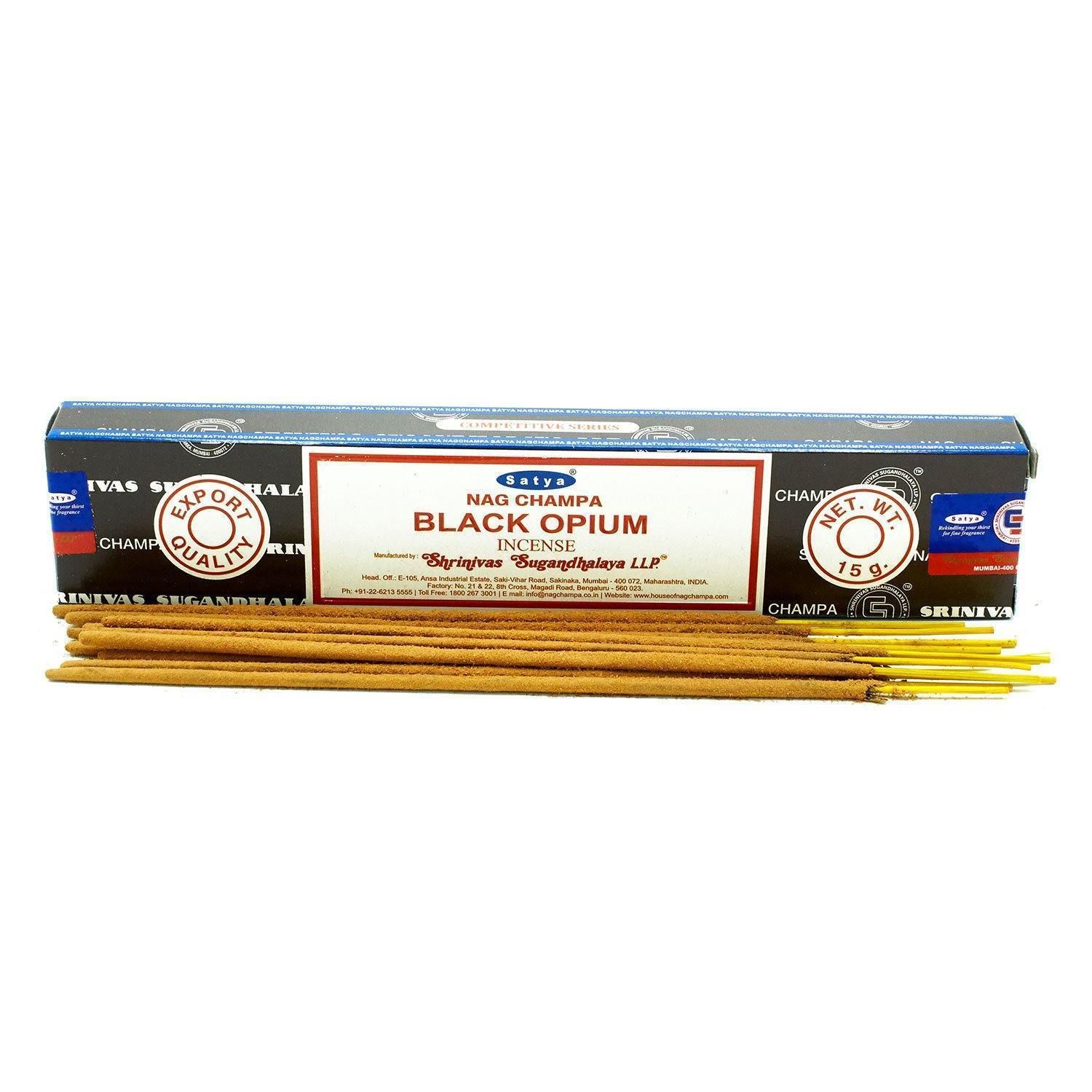 Black Opium Satya Incense Sticks 15 gram, SKU SNBO15, UPC 6016203792776