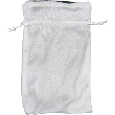 4&quot; x 8&quot; White Velvet Bag with Silver Lining, SKU KH-60043, UPC 6016207025030