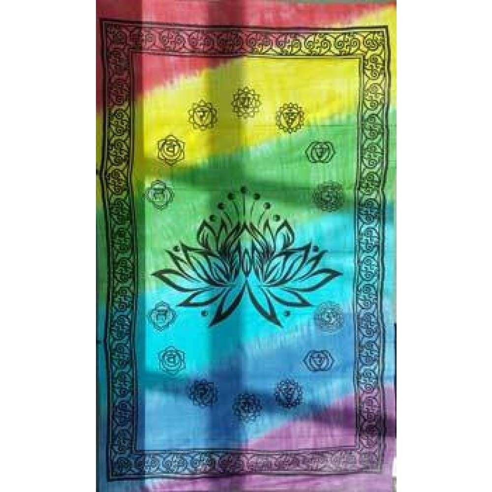72&quot; x 108&quot; Lotus Chakra Tapestry, SKU X043-CPS-LC, UPC 6016205548500