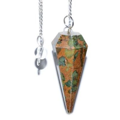 6-Sided Pendulum - Ocean Jasper, SKU PEND-36, UPC 6016203572514
